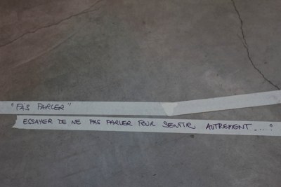 Traces écrites par les participants · L’Expérience du silence · Jeune Création · CENTQUATRE · 2012